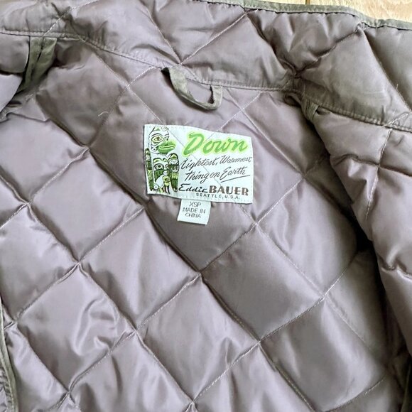 Eddie Bauer Vintage Down Jacket Coat Taupe Lavender XSP EB550 - Picture 7 of 9